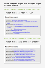 WP Plugin: Recent comments widget with excerpts – Corey Salzano